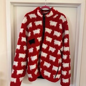 Rowing Blazers Men's Sheep Sherpa Jacket Diana Red XL